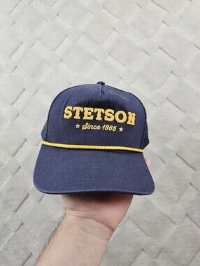 Stetson Trucker Hat Navy Cap Gold Rope/Embroidery logo Snap Back Western